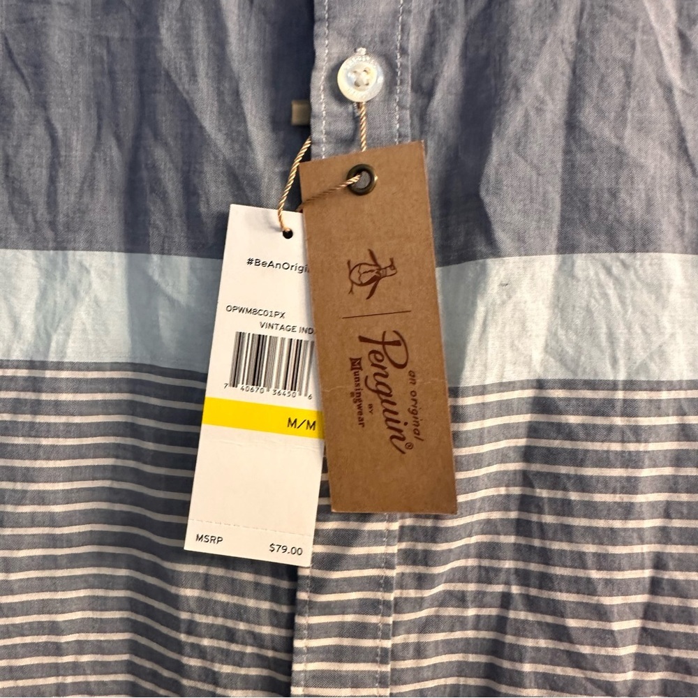 Original Penguin Heritage Slim Fit Button Down Short Sleeve Shirt NWT - Picture 7 of 7